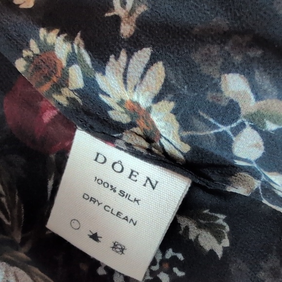Dôen Black & Multicolour Silk Floral Sheer Dress - Picture 8 of 9